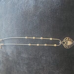 Brighton Silver and Red Filigree Necklace with Elegant Pendant